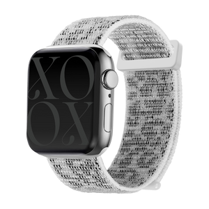 xoxo Wildhearts Apple Watch nylon bandje (wit leopard)