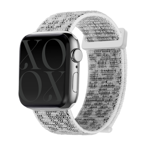 xoxo Wildhearts Apple Watch nylon bandje (wit leopard)