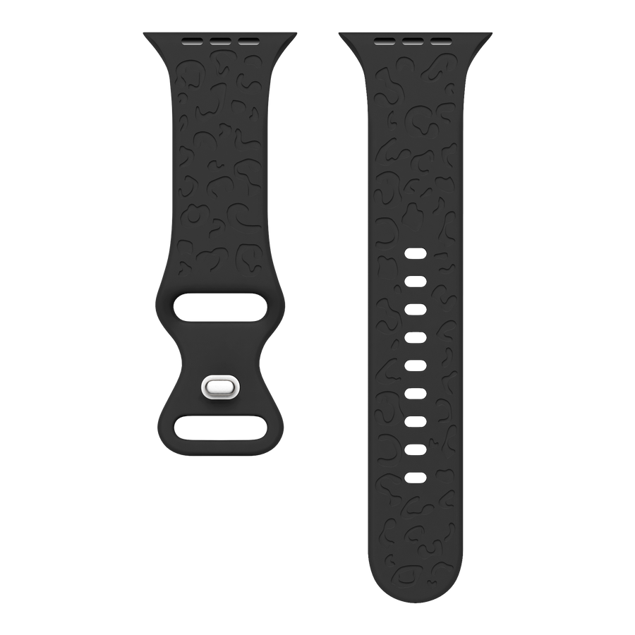 xoxo Wildhearts - Apple Watch siliconen bandje Leopard Print - black - 44/45/46/49mm