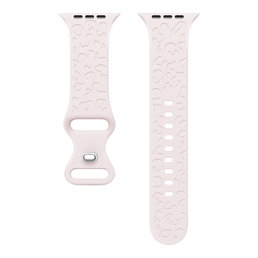 xoxo Wildhearts - Apple Watch siliconen bandje Leopard Print - light pink - 44/45/46/49mm