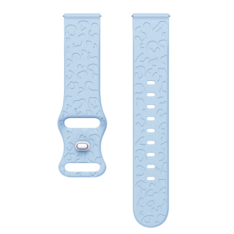 xoxo Wildhearts - Amazfit GTR 42mm siliconen bandje Leopard Print - light blue