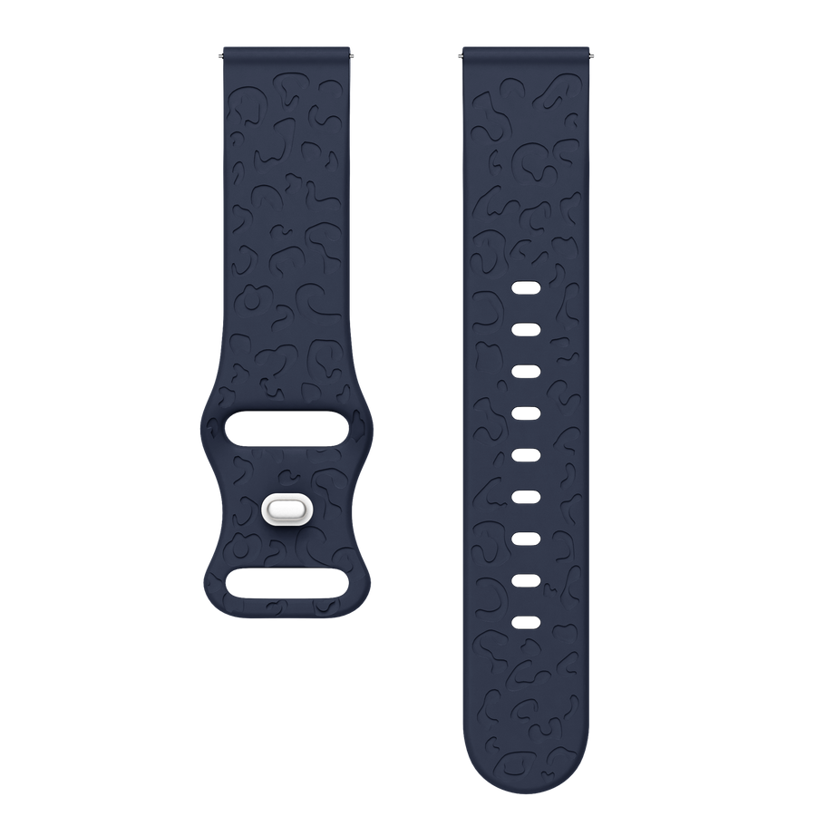 xoxo Wildhearts - Samsung Galaxy Watch 4 40mm / FE siliconen bandje Leopard Print - midnight blue