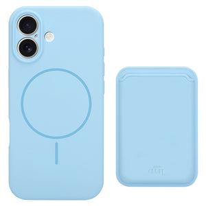 Silicone case with MagSafe Wallet (Blue) - iPhone 17