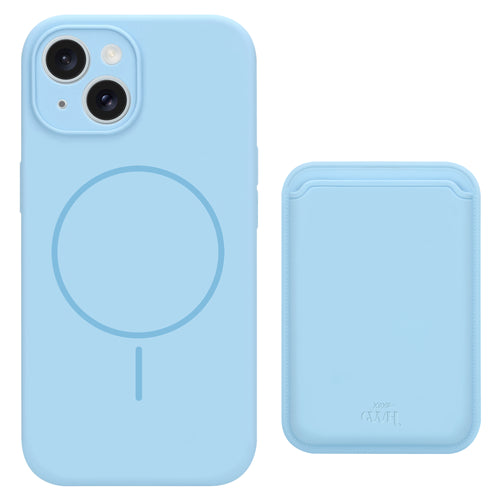 Silicone case with MagSafe Wallet (Blue) - iPhone 13