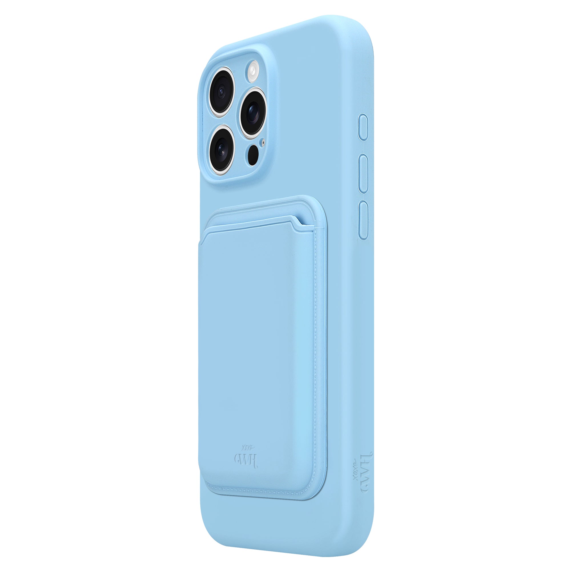Silicone case with MagSafe Wallet (Blue)