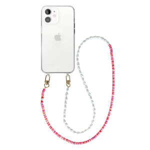 xoxo Wildhearts - iPhone 12 - Island Girl Transparant Cord Case - Long Cord