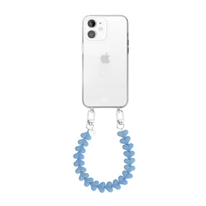 xoxo Wildhearts - iPhone 11 - Funky Hearts (Light Blue) Transparant Cord Case