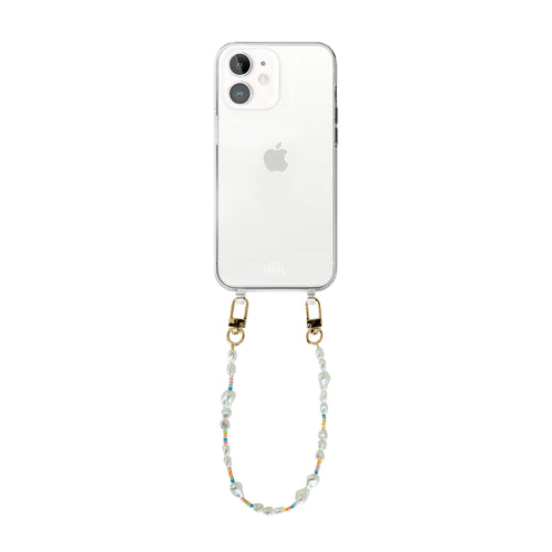xoxo Wildhearts - iPhone 12 - Beachy Vibes Transparant Cord Case - Short Cord