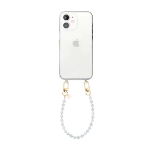 xoxo Wildhearts iPhone 11 - Shell Hearts (Beige) Transparant Cord Case - Short cord
