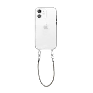 xoxo Wildhearts - iPhone 12 - Silver Diamonds Transparant Cord Case