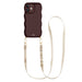 Glossy Wavy Cord Case Burgundy - Lanyard Strap (Beige) - iPhone 11