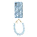 Bubbly case Ice Blue - Funky Hearts Cord (Blue metallic) - iPhone 12