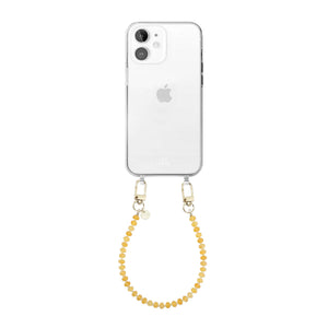 Dusty Yellow (short) Transparant Cord Case - iPhone 12