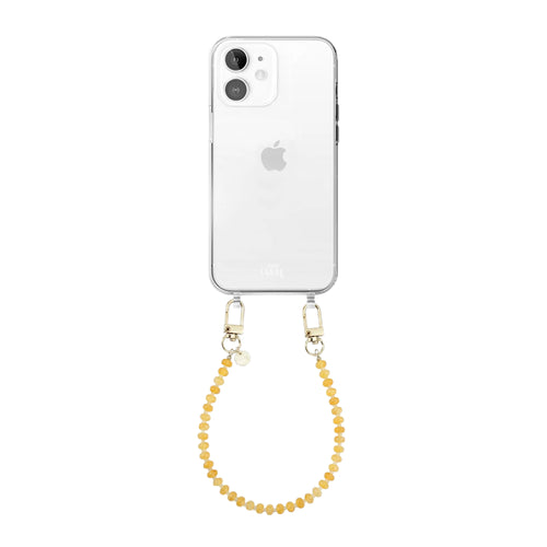 Dusty Yellow (short) Transparant Cord Case - iPhone 12
