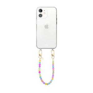 xoxo Wildhearts iPhone 11 - Shell Hearts (Rainbow) Transparant Cord Case - Short cord
