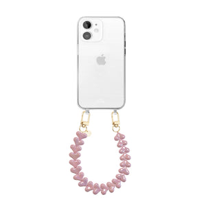 xoxo Wildhearts iPhone 11 - Funky Hearts (Pink Metal) Transparant Cord Case