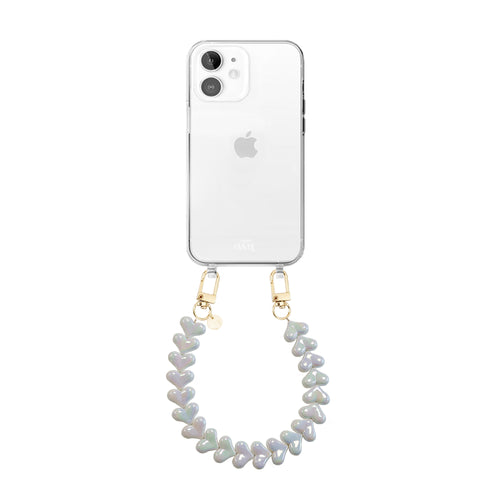 xoxo Wildhearts iPhone 11 - Funky Hearts (White Metal) Transparant Cord Case