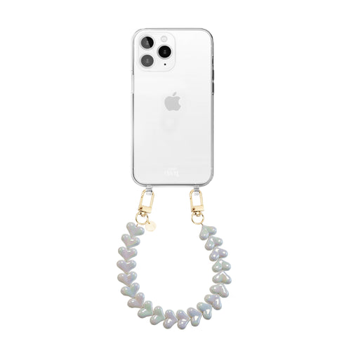 xoxo Wildhearts iPhone 11 Pro - Funky Hearts (White Metal) Transparant Cord Case