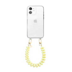xoxo Wildhearts iPhone 11 - Funky Hearts (Yellow Metallic) Transparant Cord Case