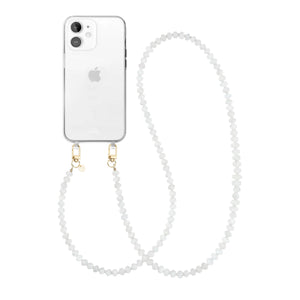Dusty White (long) Transparant Cord Case - iPhone 11