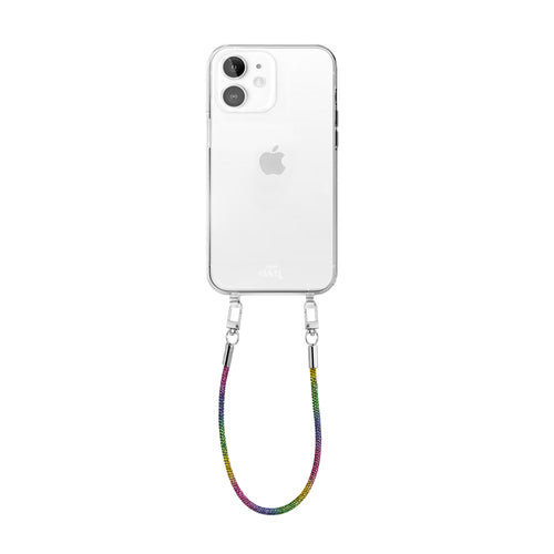 xoxo Wildhearts - iPhone 12 - Rainbow Diamonds Transparant Cord Case