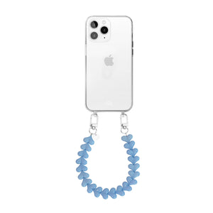 xoxo Wildhearts - iPhone 11 Pro - Funky Hearts (Light Blue) Transparant Cord Case