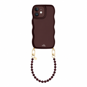 Glossy Wavy Cord Case Burgundy - Muse Cord (short) - iPhone 12