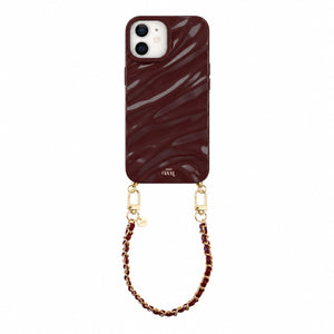 Burgundy Glaze Cord Case - Classic Chain (short) - iPhone 12