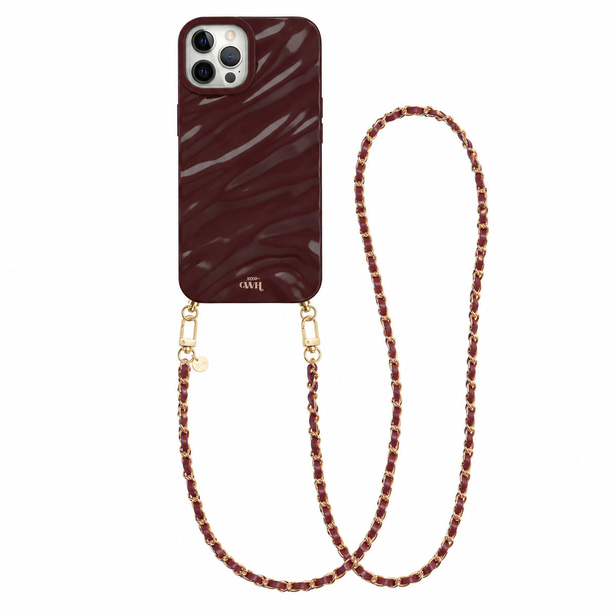 Burgundy Glaze Cord Case - Classic Chain (long) - iPhone 12 Pro