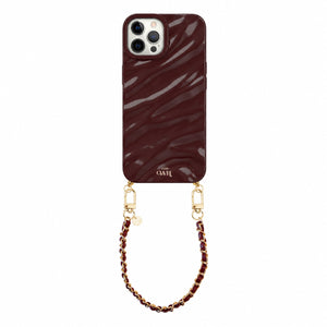 Burgundy Glaze Cord Case - Classic Chain (short) - iPhone 12 Pro Max