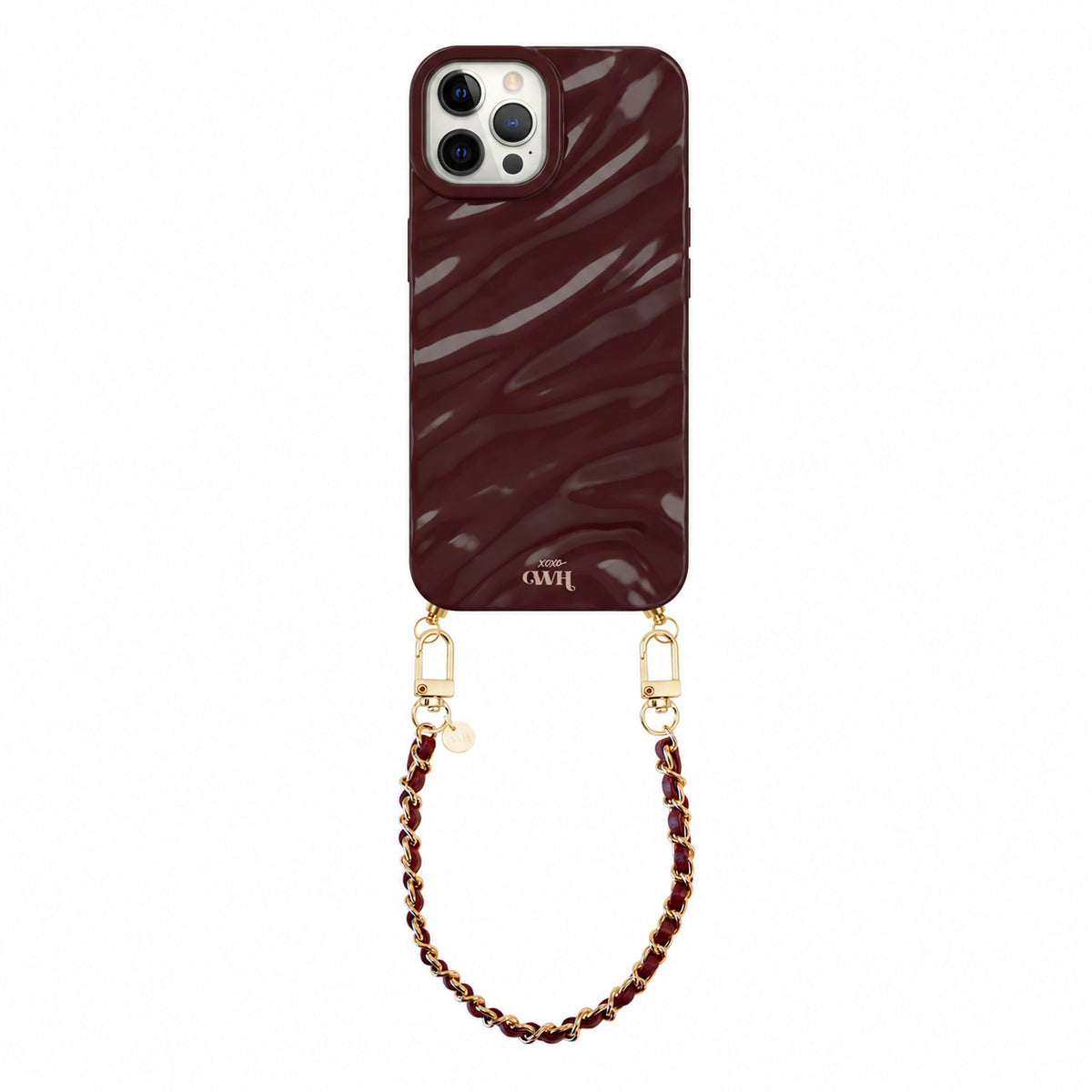 Burgundy Glaze Cord Case - Classic Chain (short) - iPhone 12 Pro Max