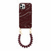Burgundy Glaze Cord Case - Funky Hearts - iPhone 12 Pro Max