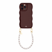 Glossy Wavy Cord Case Burgundy - Pearl Cord (short) - iPhone 12 Pro