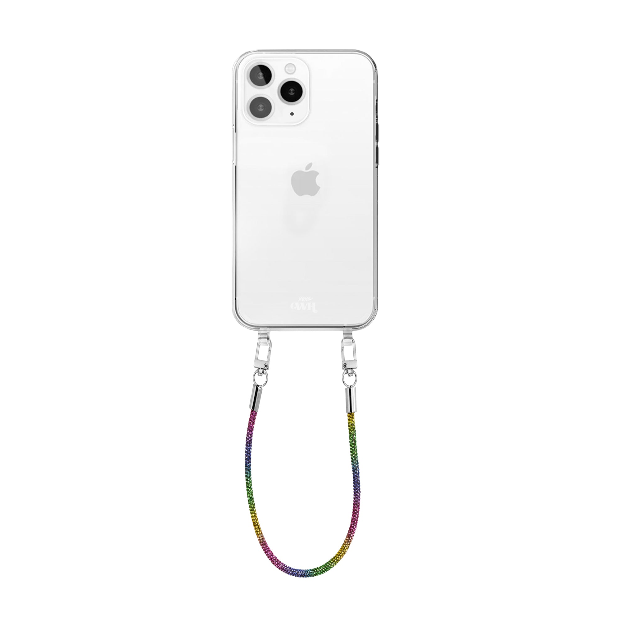 xoxo Wildhearts - iPhone 12 Pro Max - Rainbow Diamonds Transparant Cord Case