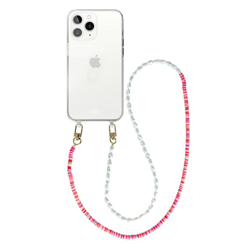 xoxo Wildhearts - iPhone 12 Pro Max - Island Girl Transparant Cord Case - Long Cord