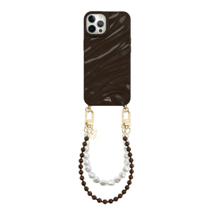 iPhone 12 Pro Max - Glaze Cord Case - Brown Sugar & Pearls