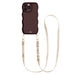 Glossy Wavy Cord Case Burgundy - Lanyard Strap (Beige) - iPhone 12 Pro