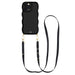 Glossy Wavy Cord Case Black - Lanyard Strap (Black) - iPhone 12 Pro