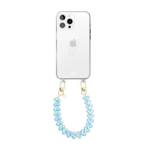 xoxo Wildhearts Funky Hearts (Blue Metallic) Transparant Cord Case