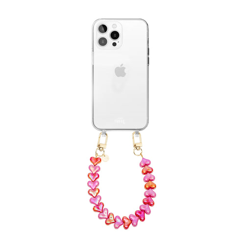 xoxo Wildhearts Funky Hearts (Pink & Red Metallic) Transparant Cord Case