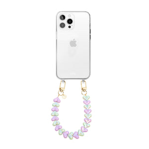 xoxo Wildhearts Funky Hearts (Purple & Green Metallic) Transparant Cord Case
