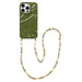 Green Glaze Cord Case - Shell Hearts Olives (long) - iPhone 16 Pro Max