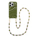 iPhone 13 Pro Max - Green Glaze Cord Case - Rose Quartz (long)
