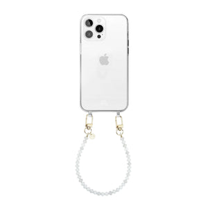 Dusty White (short) Transparant Cord Case - iPhone 14 Pro