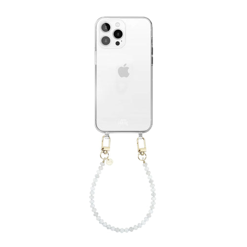 Dusty White (short) Transparant Cord Case - iPhone 14 Pro