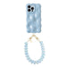 Bubbly case Ice Blue - Funky Hearts Cord (Blue metallic) - iPhone 14 Pro