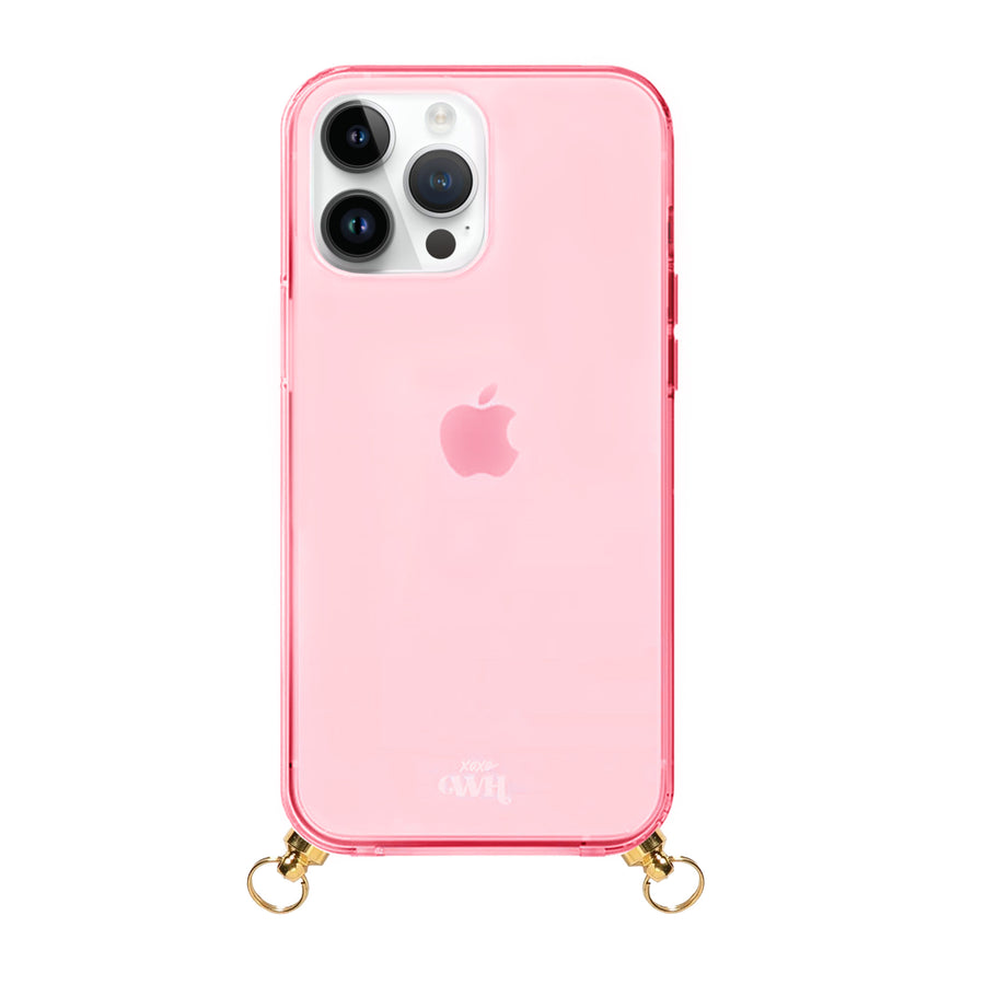 xoxo Wildhearts - iPhone 15 Pro Max - Black & Gold Cord Case Pink