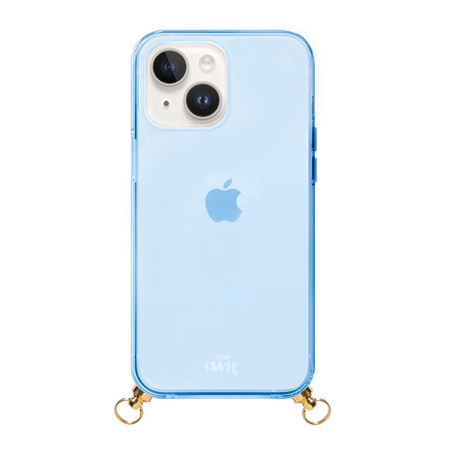 xoxo Wildhearts - iPhone 14 - Gold Goddess Cord Case Blue