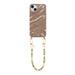 Taupe Glaze Cord Case - Shell Hearts Olives (short) - iPhone 14 Plus