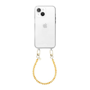 Dusty Yellow (short) Transparant Cord Case - iPhone 14 Plus